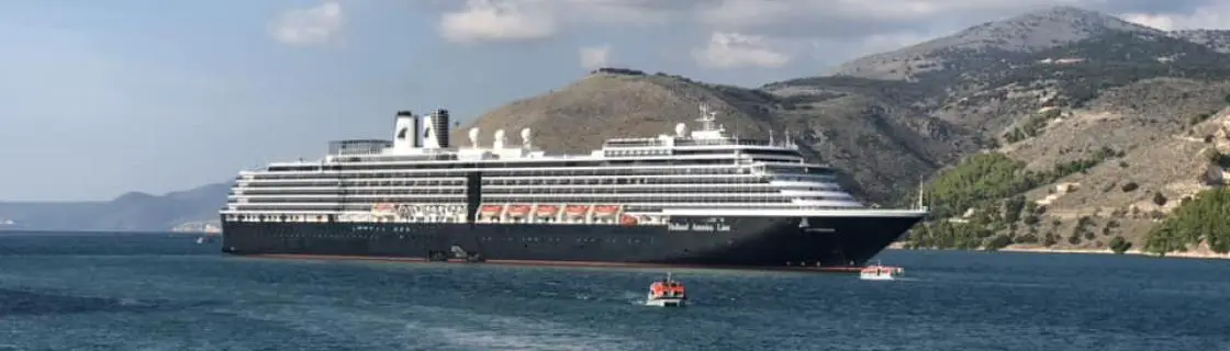 Cruise ship docked at the port of Argostoli (Kefallinia), Greece