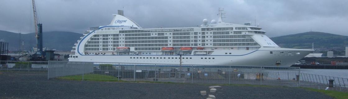 Regent cruise ship docked at the port of Belfast, Northern Ireland