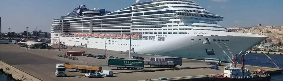 Cruise ship docked at the port of Cagliari, Sardinia