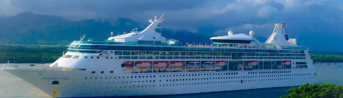 Royal Caribbean cruise ship docked at the port of Cairns, Australia