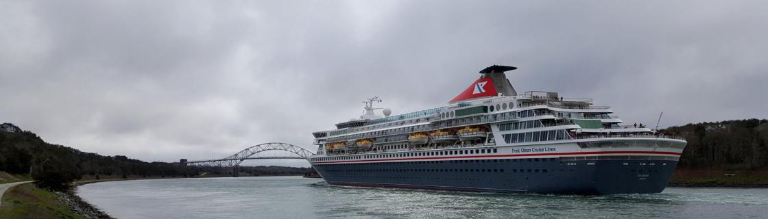 cruise ship passing the Cape Cod Canal, Massachusetts