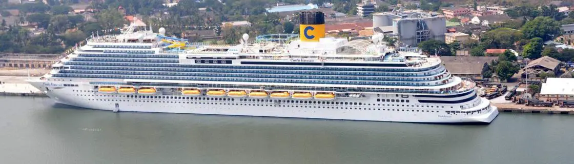 costa cruise ship docked at the port of Cochin, India