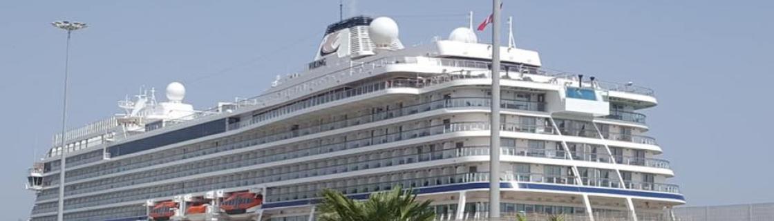 Cruise ship docked at the port of Crotone, Italy