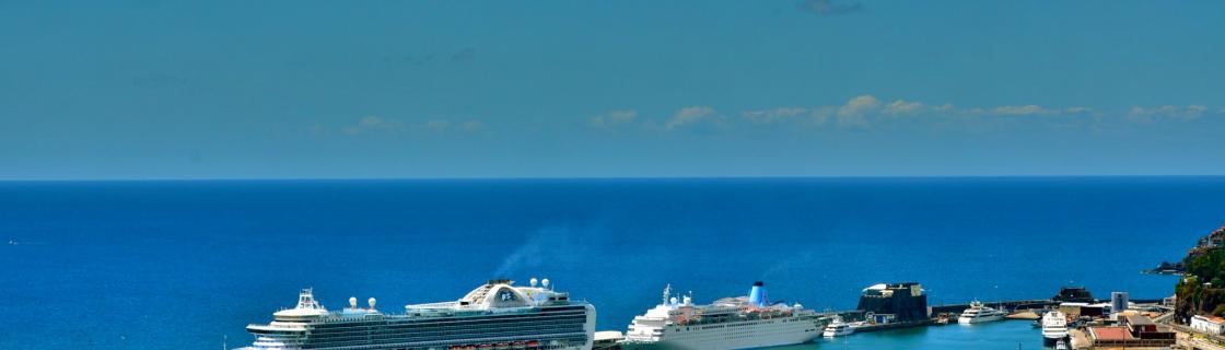 cruise ship docked at the port of Funchal, Madeira