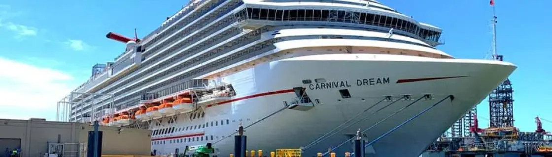 Carnival cruise ship docked at the port of Galveston, Texas