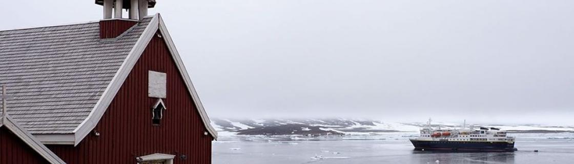 cruise ship ate the port of Ittoqqortoormiit, Greenland