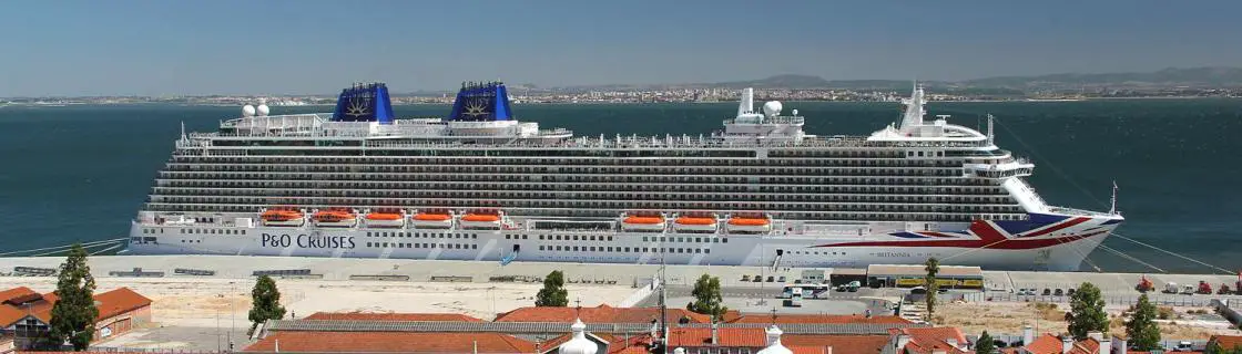 Cruise ship docked at the port of Lisbon, Portugal