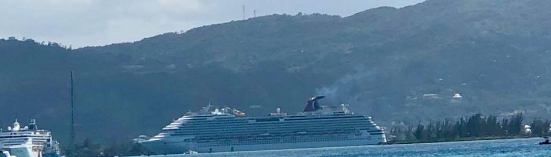 Cruise ship docked at the port of Montego Bay, Jamaica