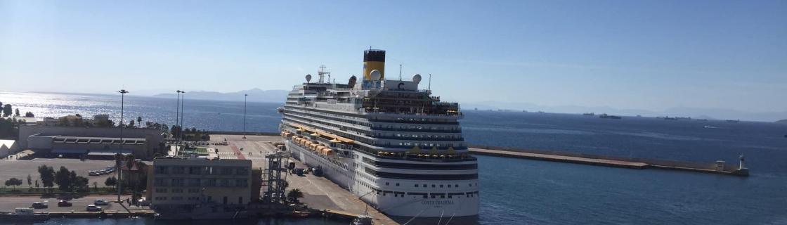 Cruise ship docked at the port of Piraeus (Athens), Greece