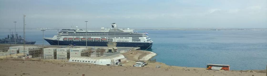 Cruise ship docked at the port of Pisco, Peru