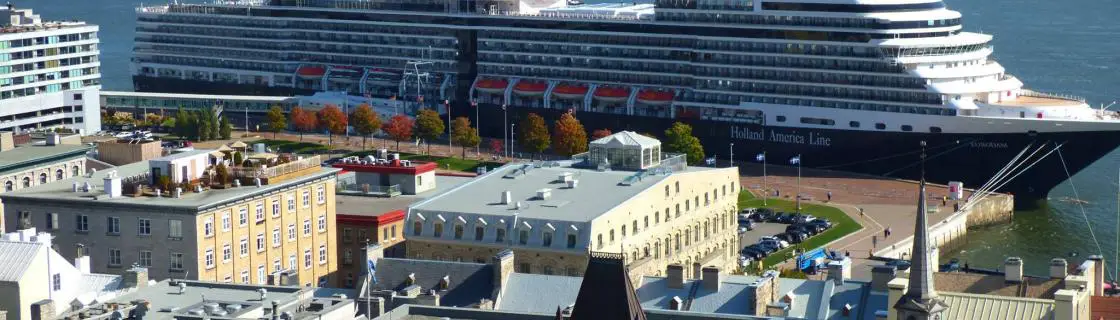 Cruise ship docked at the port of Quebec City, Quebec