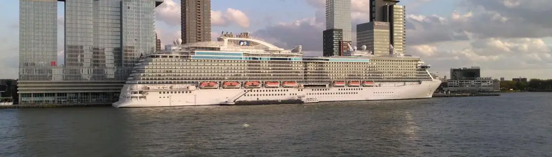 Cruise ship docked at the port of Rotterdam (Amsterdam), Holland