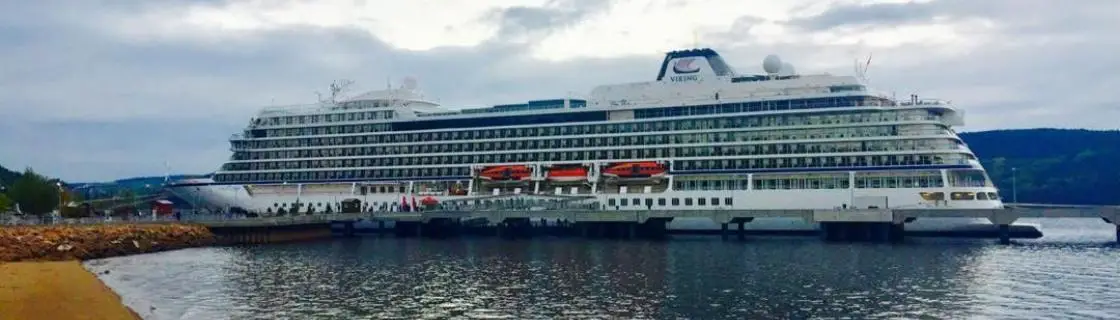 Cruise ship docked at the port of Saguenay, Quebec