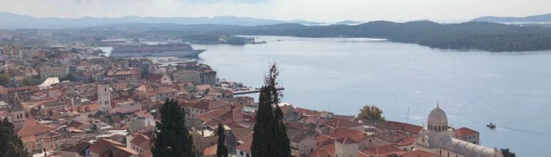 Cruise ship docked at the port of Sibenik, Croatia