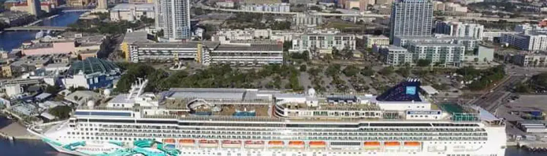 Norwegian Cruise Line cruise ship docked in the port of Tampa, Florida