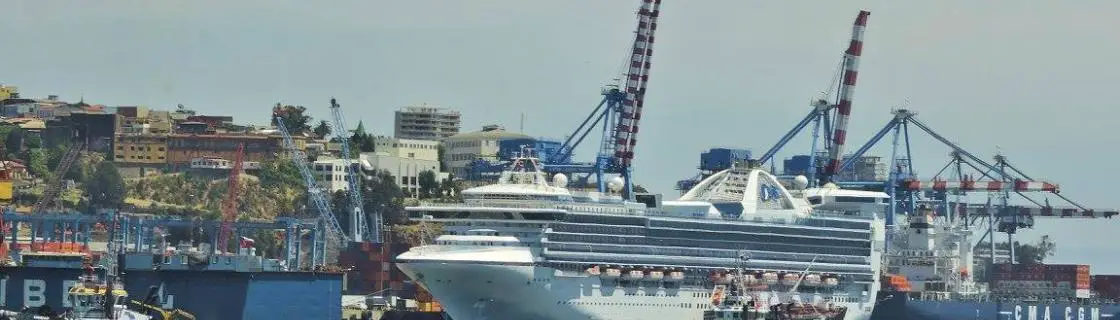 Princess cruise ship docked at the port of Valparaiso, Chile