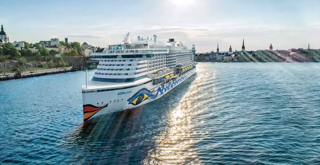 AIDA Prima cruise ship sailing from home port