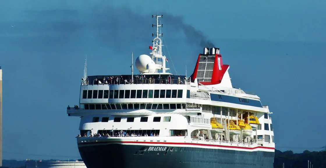 Fred. Olsen Cruise Lines cruise ship Braemar sailing to homeport