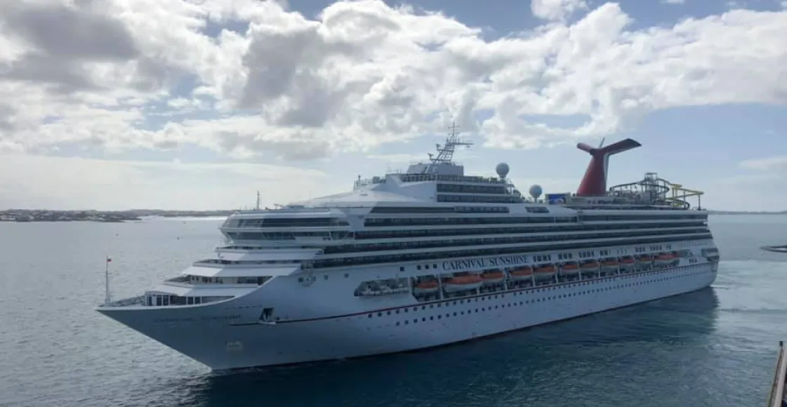 Carnival Sunshine cruise ship sailing to homeport