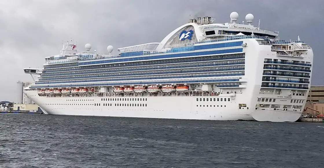 Crown Princess cruise ship sailing from homeport