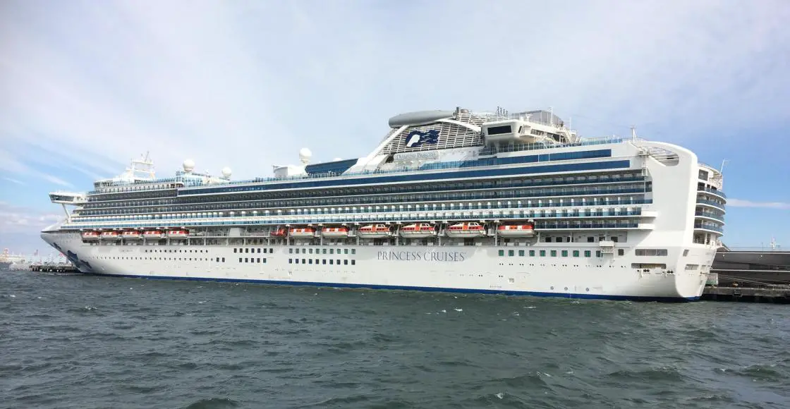 Diamond Princess cruise ship sailing from home port