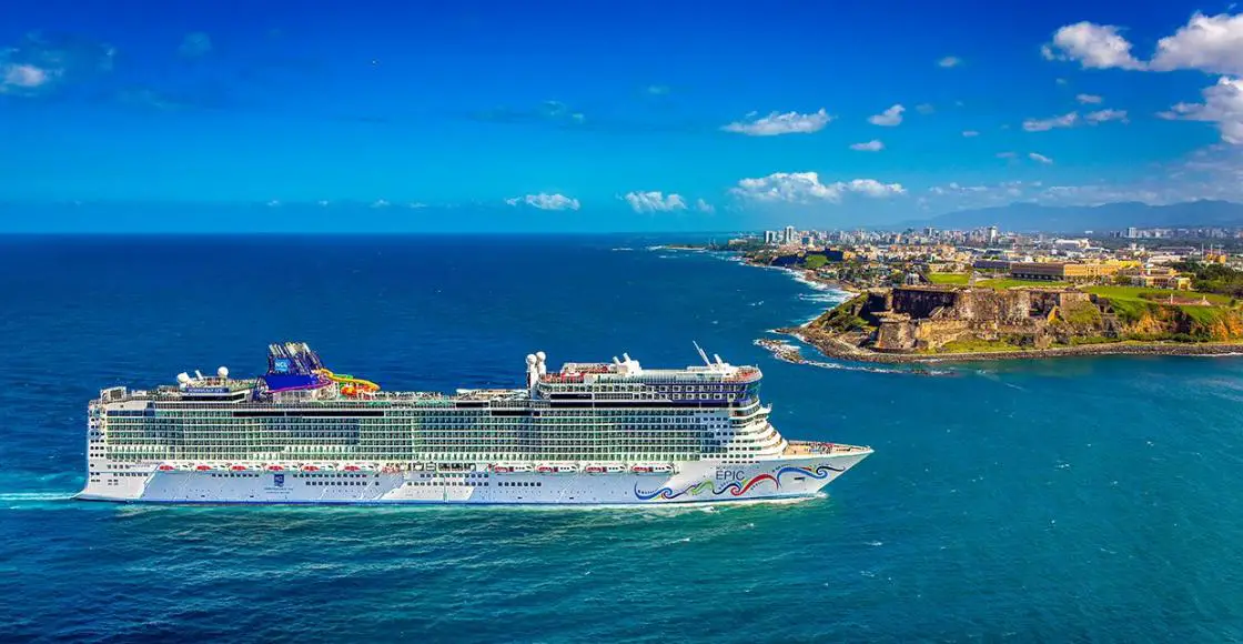 Norwegian Epic cruise ship sailing to homeport