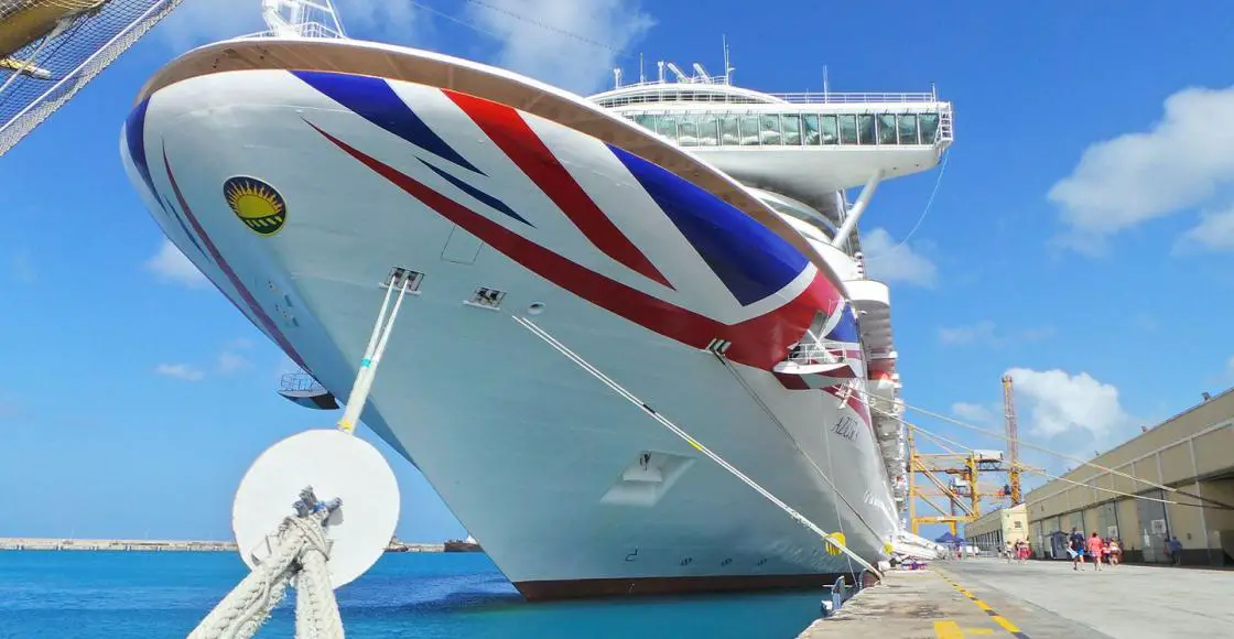 P&O Azura cruise ship sailing from homeport