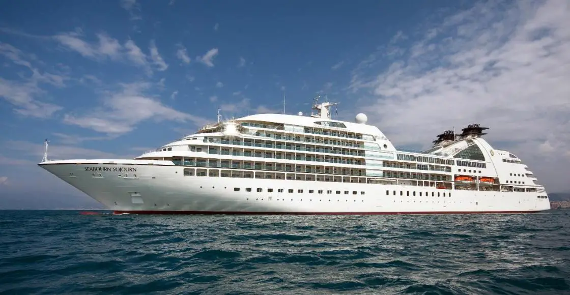 Seabourn Sojourn cruise ship sailing from home port